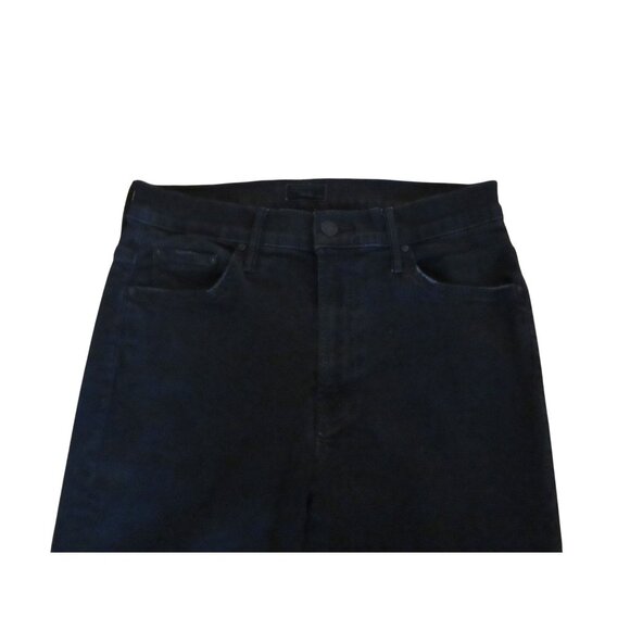 Mother Insider Crop Step Distressed Fray Black Jeans SZ 29 - Picture 3 of 11